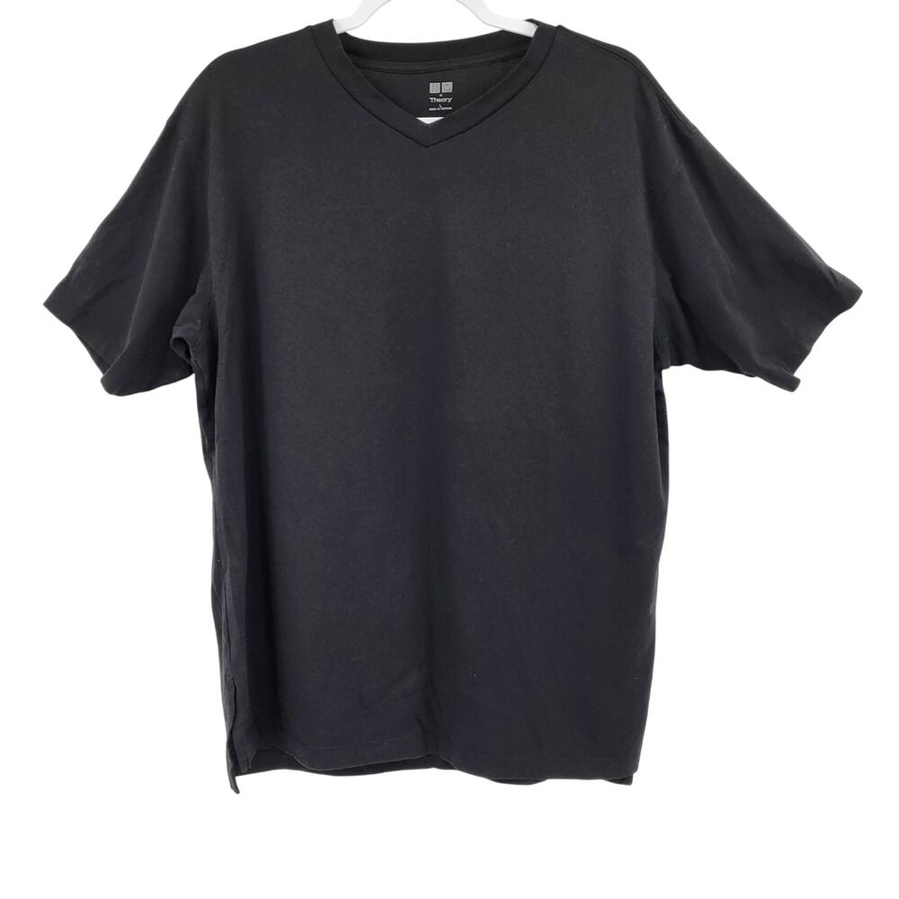 UNIQLO x Thoery Black Lightweight Relaxed Fit Short Sleeve T-shirt Men's Size L
